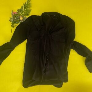 Zara Woman black button top